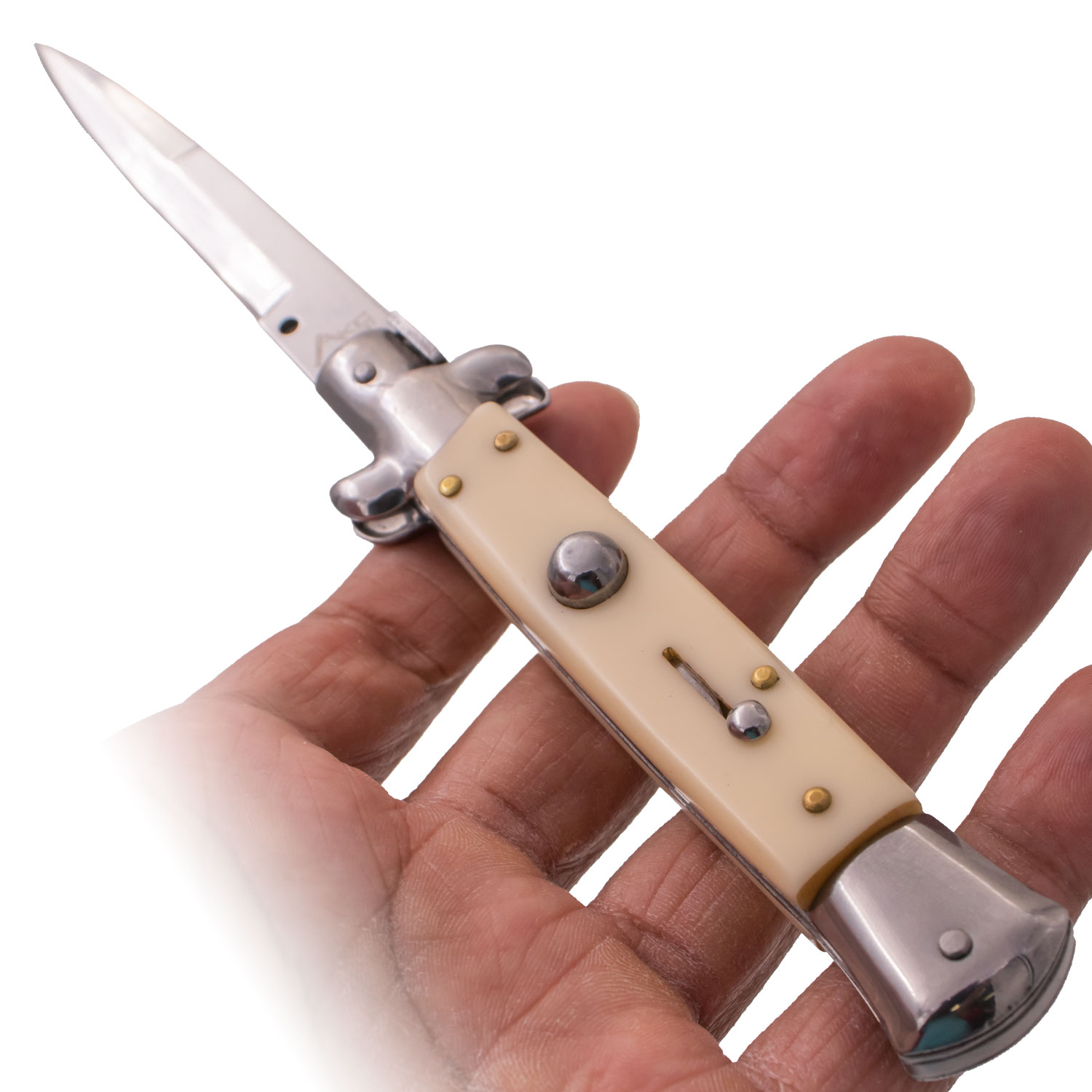 AKC 9 Inch Automatic Stiletto Italiano Button Push Knife (Wild Bone)